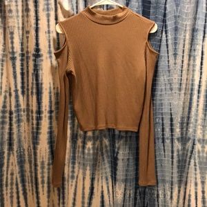 Sweater cut out shoulder